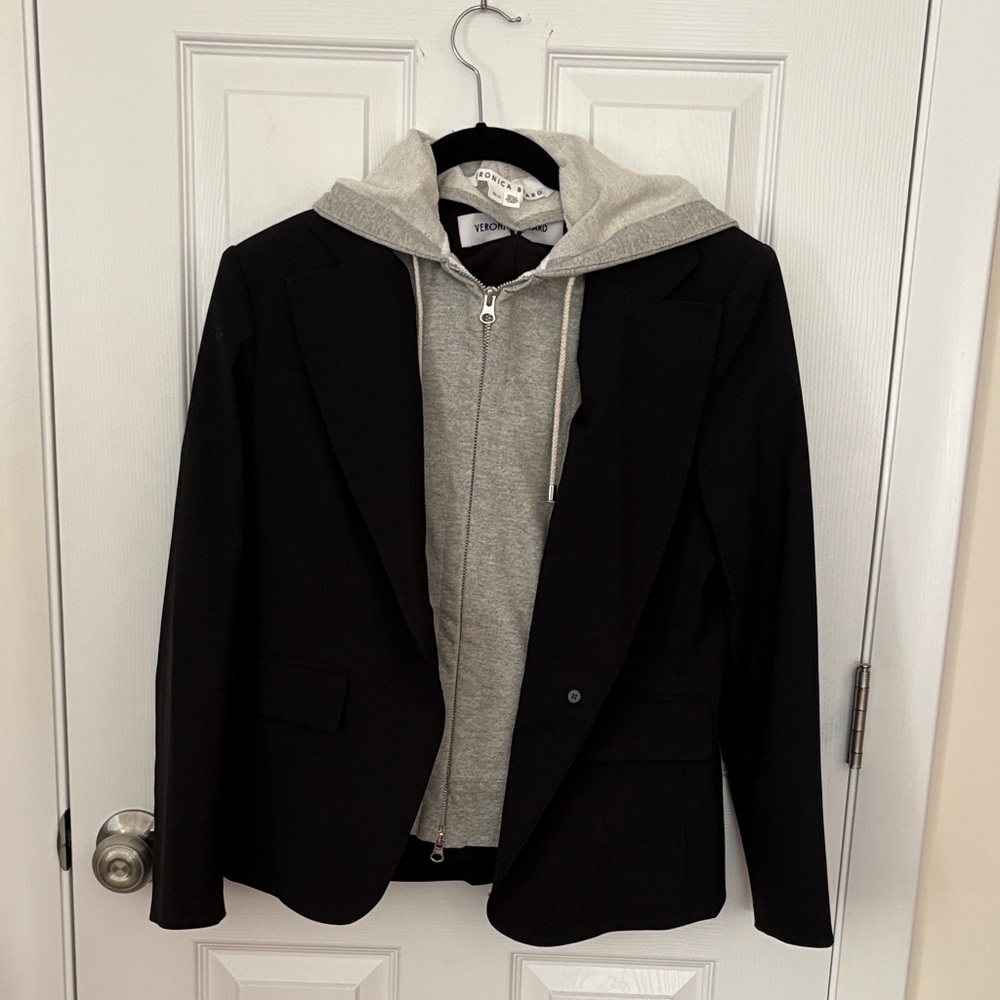 Veronica Beard Black Jacket with Gray Insert